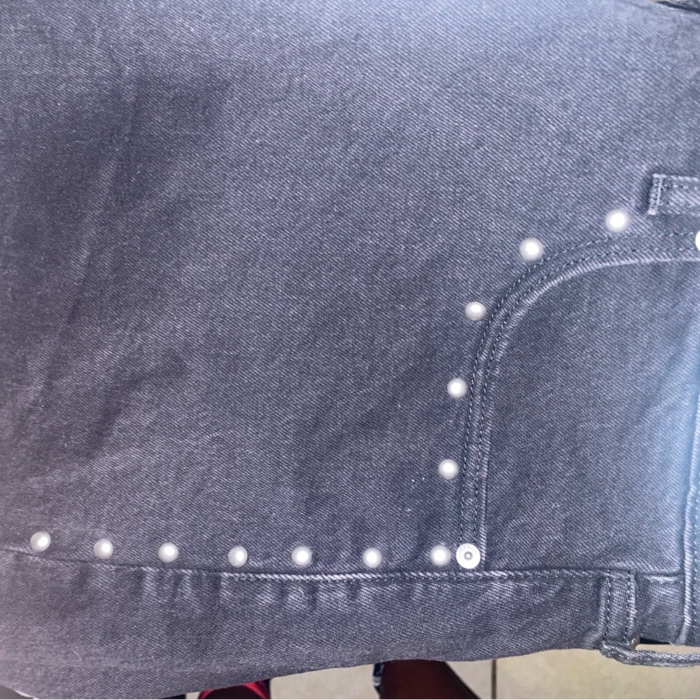 Abercrombie & Fitch Charcoal (Dark black) jean studded skirt.